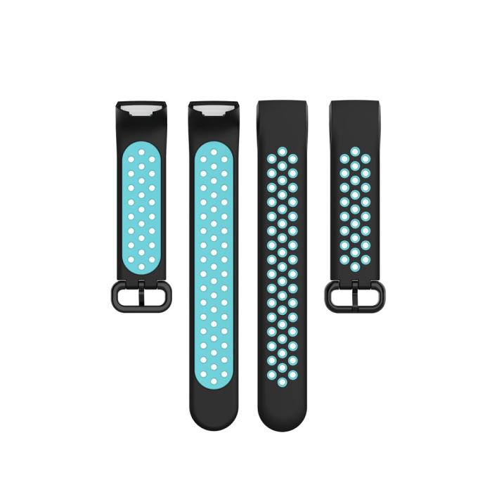 Bild 5,  Fitbit Charge 4/3 Silikon Träningsarmband Svart/Cyan - Teknikhallen.se