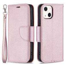  iPhone 13 Mini - Shark Litchi L&auml;der Fodral - Ros&eacute;guld - Teknikhallen.se