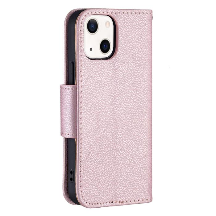 Bild 3,  iPhone 13 Mini - Shark Litchi Läder Fodral - Roséguld - Teknikhallen.se