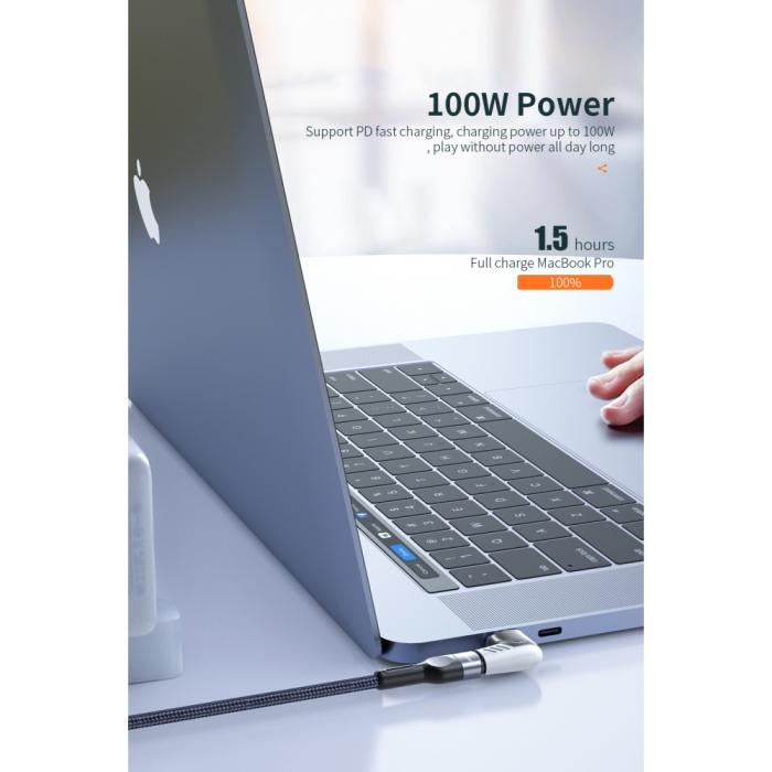 Bild 3, ESSAGER ESSAGER 100W 5A USB-C/USB-C Magnetisk Adapter Svart - Teknikhallen.se