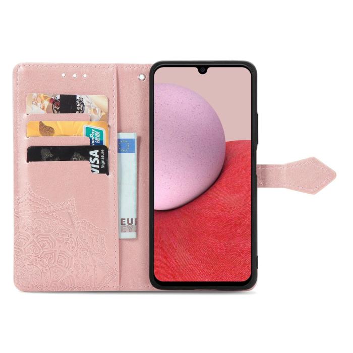 Bild 2,  Samsung Galaxy A14 4G/5G Fodral Mandala Läder Roséguld - Teknikhallen.se