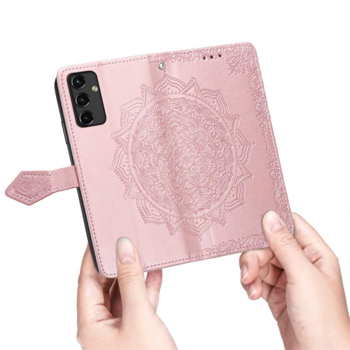 Bild 4,  Samsung Galaxy A14 4G/5G Fodral Mandala Läder Roséguld - Teknikhallen.se