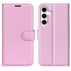  Samsung Galaxy S24 Plus Fodral Litchi Textur Ljus Rosa - Teknikhallen.se