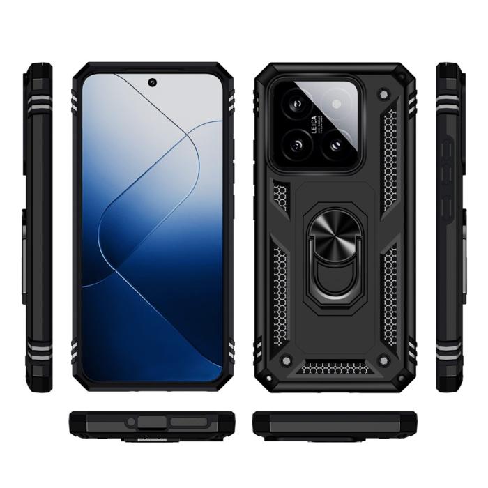 Bild 2,  Xiaomi 14 Skal Ring Hybrid Armor Svart - Teknikhallen.se