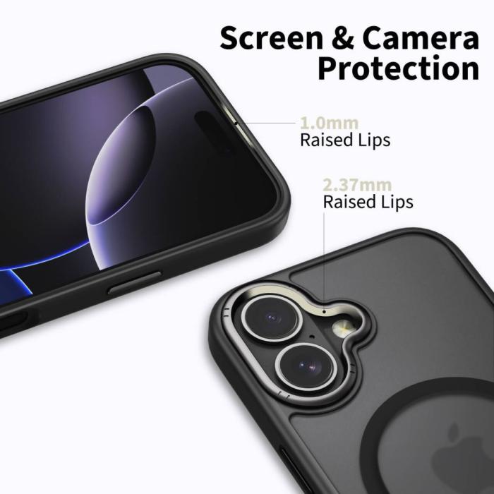 Bild 3, Tech-Protect Tech-Protect iPhone 17 Skal MagSafe MagEdge Matt Svart/Gunmetal - Teknikhallen.se