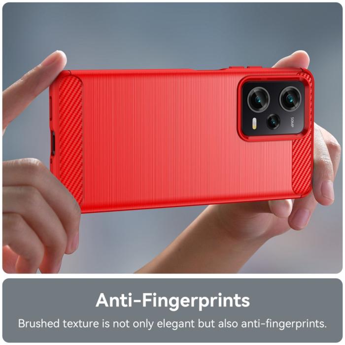 Bild 5,  Xiaomi Redmi Note 12 Pro 5G Skal Borstad Stål Textur Röd - Teknikhallen.se