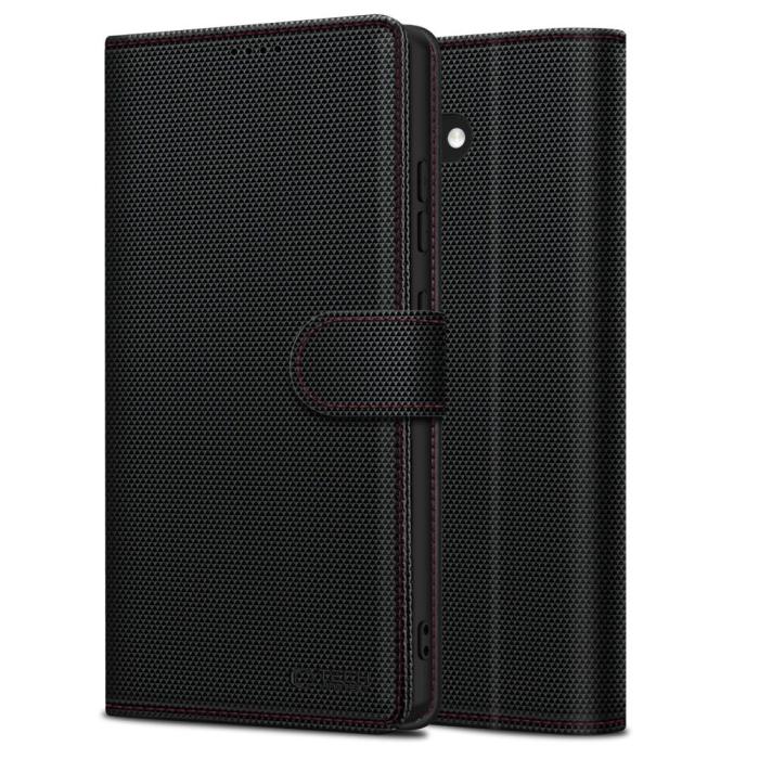 Bild 2, Tech-Protect Tech-Protect iPhone 17e / 16e Fodral Wallet RS Svart / Röd - Teknikhallen.se