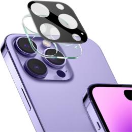 IMAK IMAK iPhone 16 Pro/16 Pro Max Linsskydd Härdat Glas Svart - Teknikhallen.se