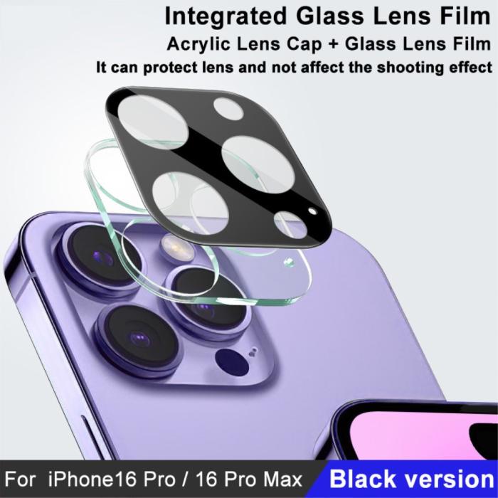 Bild 2, IMAK IMAK iPhone 16 Pro/16 Pro Max Linsskydd Härdat Glas Svart - Teknikhallen.se