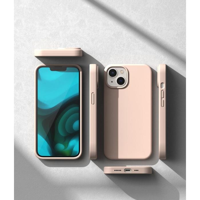 Bild 5, Ringke Ringke iPhone 15 Plus / 14 Plus Skal Silicone Pink Sand - Teknikhallen.se