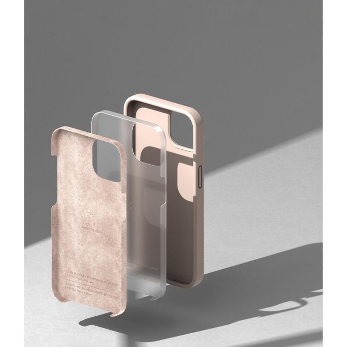 Bild 6, Ringke Ringke iPhone 15 Plus / 14 Plus Skal Silicone Pink Sand - Teknikhallen.se