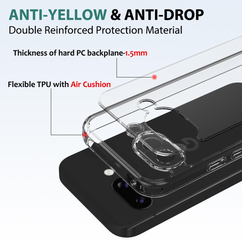 Google Pixel 10a Skal Shockproof Hybrid Transparent - Teknikhallen.se