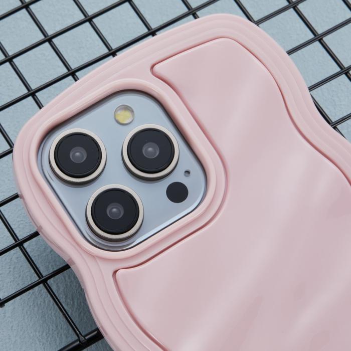 Bild 5,  iPhone 14 Pro Mobilskal Wavy Textur Rosa - Teknikhallen.se