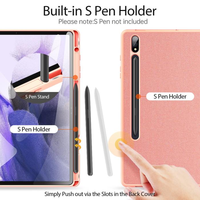 Bild 3, DUX DUCIS DUX DUCIS Galaxy Tab S9 Plus Fodral DOMO Tri-Fold Roséguld - Teknikhallen.se
