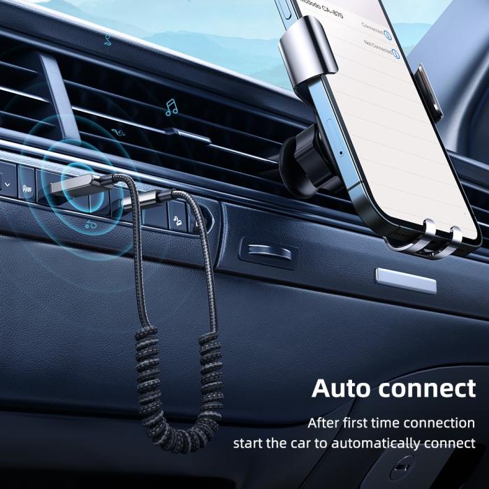 Bild 5, MCDODO Mcdodo 1.2m Bluetooth AUX Ljudadapter För Bilen Svart - Teknikhallen.se