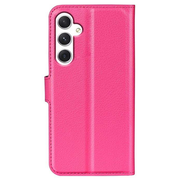 Bild 6,  Samsung Galaxy S24 Fodral Litchi Läder Rosa - Teknikhallen.se