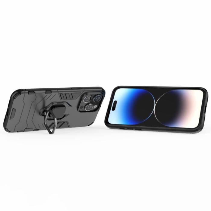 Bild 4,  iPhone 15 Pro Max Skal Hybrid Armor Ring Svart - Teknikhallen.se