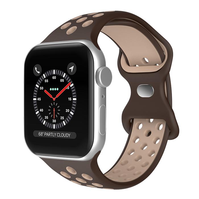 Bild 2, ColorPop Sportarmband Dual-Color Apple Watch 42/41/40/38 mm (M/L) Brun - Teknikhallen.se