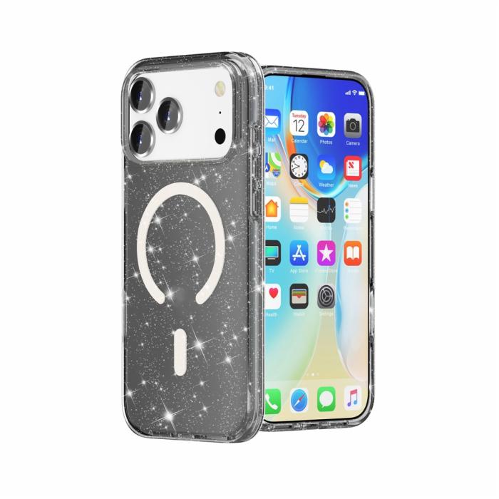 Bild 4,  iPhone 17 Pro Max Skal MagSafe Glitter Svart - Teknikhallen.se