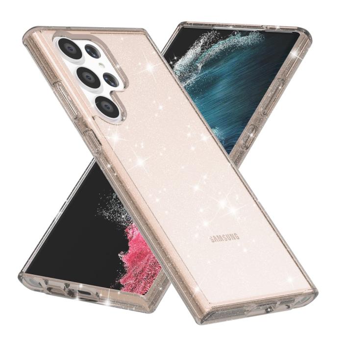 Bild 2,  Samsung Galaxy S23 Ultra Skal Glitter Shockproof Hybrid Guld - Teknikhallen.se