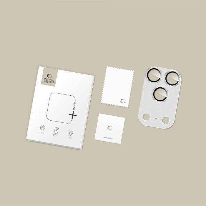 Bild 2, Tech-Protect Tech-Protect iPhone 17 Pro Linsskydd CamFull Fit+ Silver - Teknikhallen.se