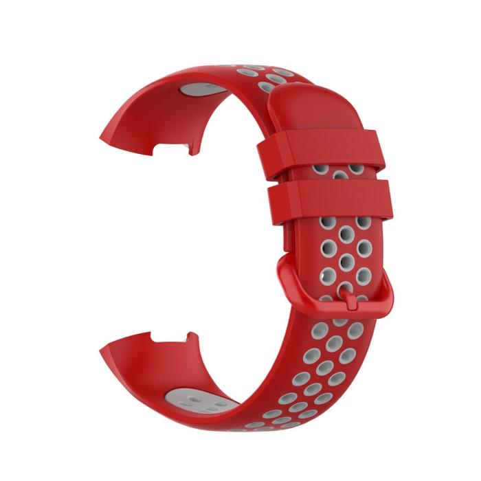 Bild 4,  Fitbit Charge 4/3 Silikon Träningsarmband Röd/Grå - Teknikhallen.se