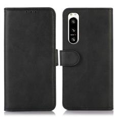  Sony Xperia 5 IV Fodral L&auml;der Svart - Teknikhallen.se
