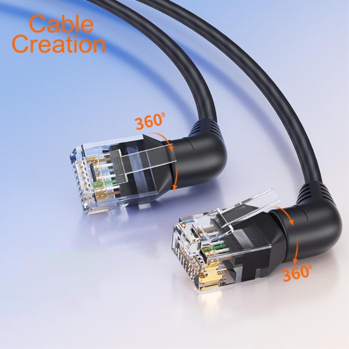 Bild 2, CableCreation CableCreation 2 m Cat6a RJ45 Nätverkskabel Svart - Teknikhallen.se