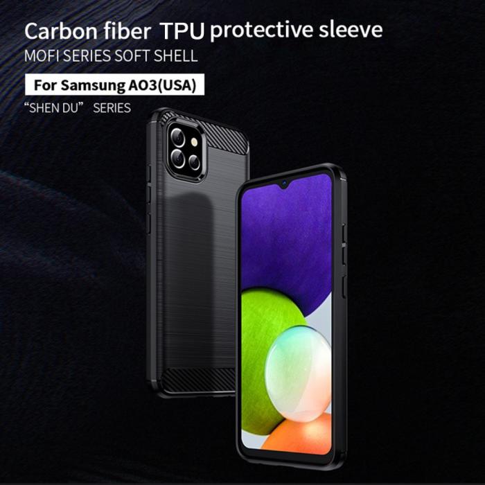 Bild 3, MOFI MOFI Samsung Galaxy A03 Skal Borstad Stål Textur Grå - Teknikhallen.se