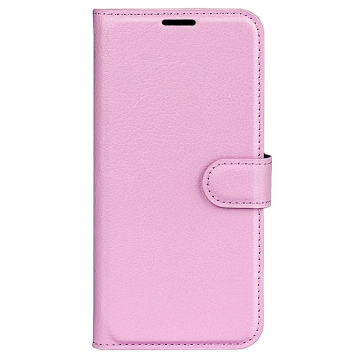 Bild 5,  Samsung Galaxy S24 Plus Fodral Litchi Textur Ljus Rosa - Teknikhallen.se