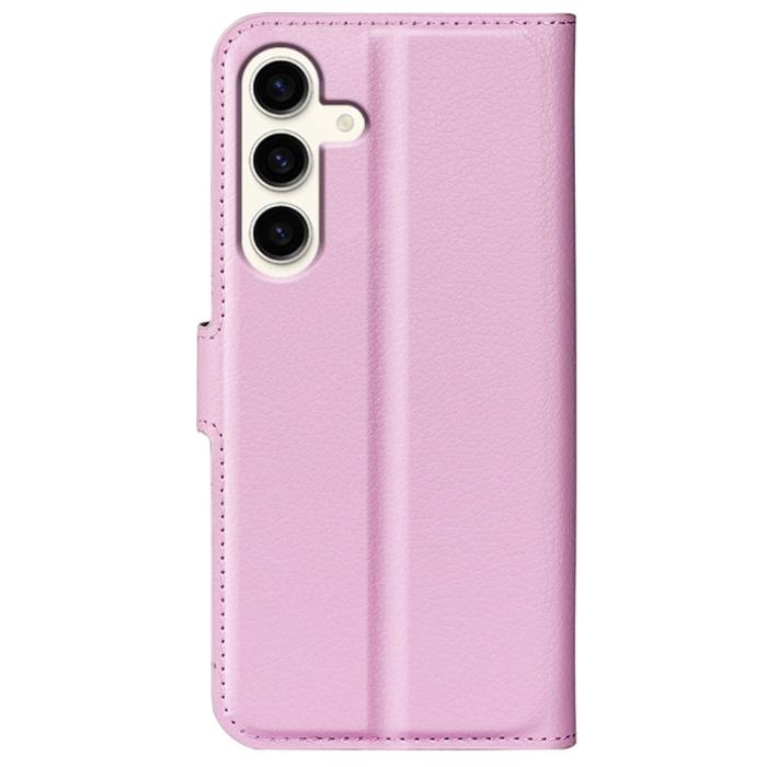 Bild 6,  Samsung Galaxy S24 Plus Fodral Litchi Textur Ljus Rosa - Teknikhallen.se