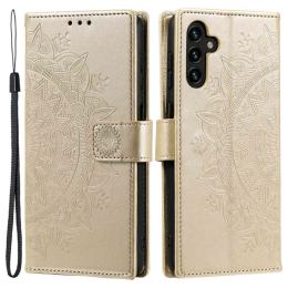  Samsung Galaxy A54 5G Fodral Mandala Läder Guld - Teknikhallen.se