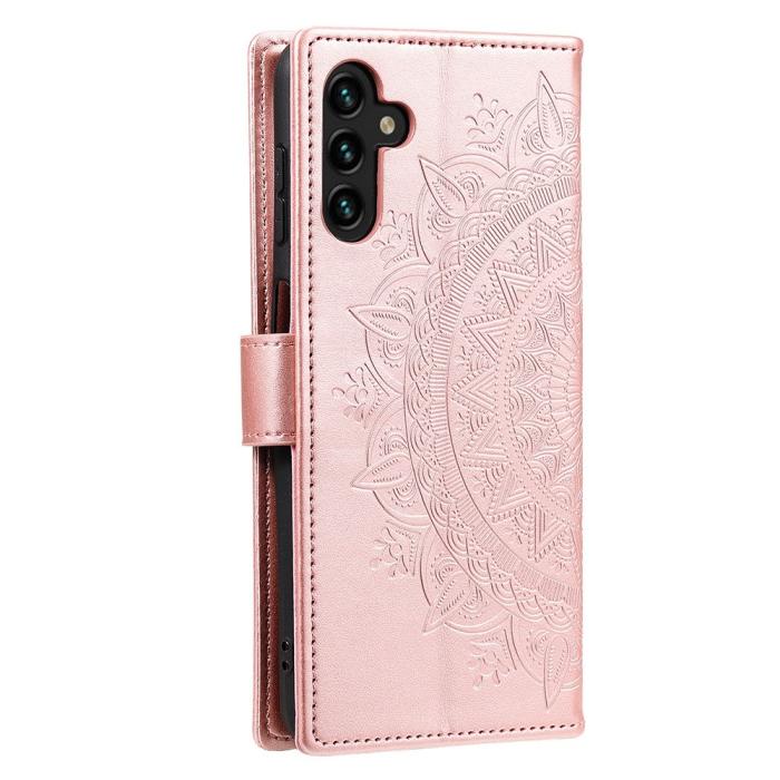 Bild 5,  Samsung Galaxy A54 5G Fodral Mandala Läder Roséguld - Teknikhallen.se