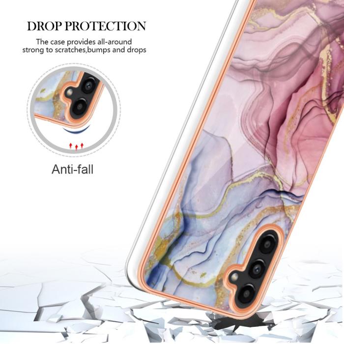 Bild 5,  Samsung Galaxy A34 5G Skal Marmor TPU Roséguld - Teknikhallen.se