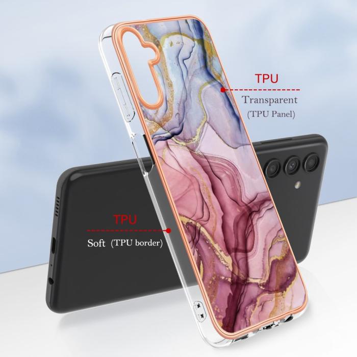Bild 6,  Samsung Galaxy A34 5G Skal Marmor TPU Roséguld - Teknikhallen.se