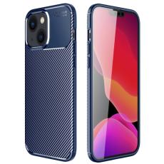 iPhone 14 Plus Skal Kolfiber Textur Bl&aring; - Teknikhallen.se