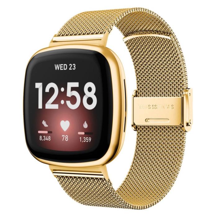 Bild 2,  Fitbit Versa 4/Sense 2 Klockarmband Milanese Guld - Teknikhallen.se