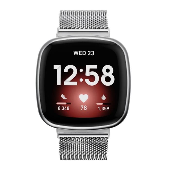 Bild 3,  Fitbit Versa 4/Sense 2 Klockarmband Milanese Silver - Teknikhallen.se