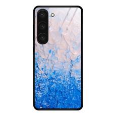  Samsung Galaxy S24 Skal Marmor H&auml;rdat Glas Bl&aring; - Teknikhallen.se