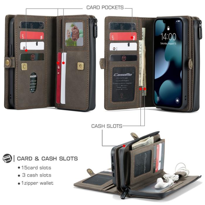 Bild 2, CASEME CASEME iPhone 13 Fodral/Skal Magnet 2in1 Multifunktionell Brun - Teknikhallen.se