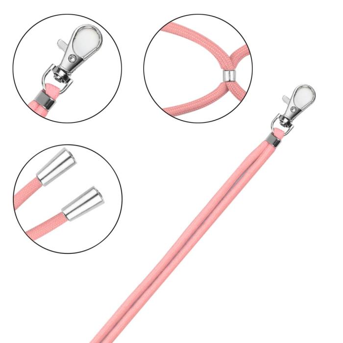 Bild 3,  Mobilsnöre / Mobilhalsband / Mobilhållare Rosa - Teknikhallen.se