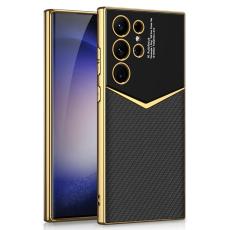 GKK GKK Galaxy S24 Ultra Skal L&auml;der Hybrid Electroplate Kolfiber Textur - Teknikhallen.se