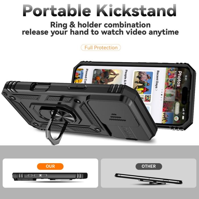 Bild 3,  iPhone 16 Pro Skal CamShield Ring Hybrid Svart - Teknikhallen.se