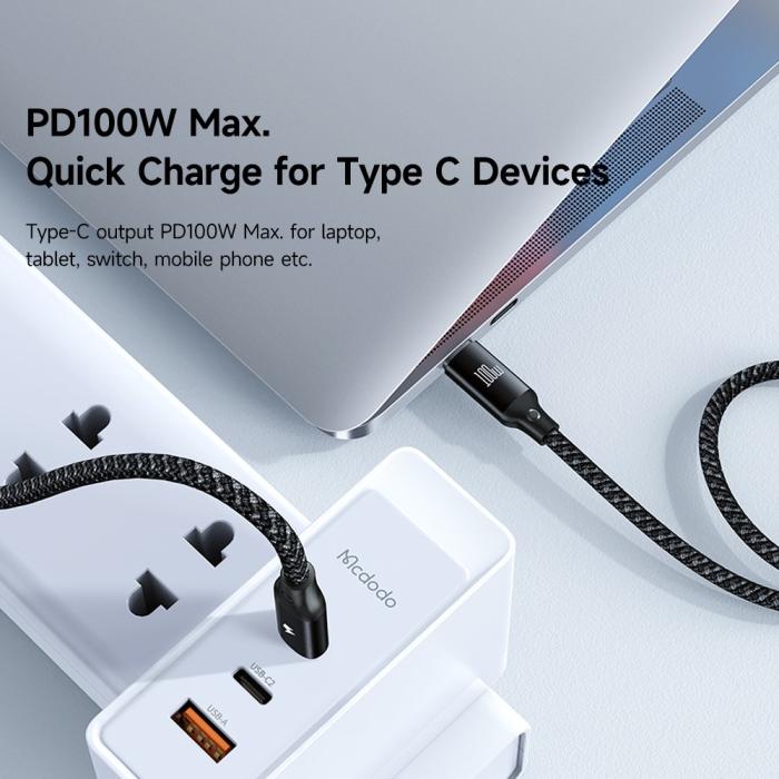 Bild 6, MCDODO Mcdodo 1.2m 3in1 USB-C Till USB-C 100W/Lightning/Apple Watch - Teknikhallen.se