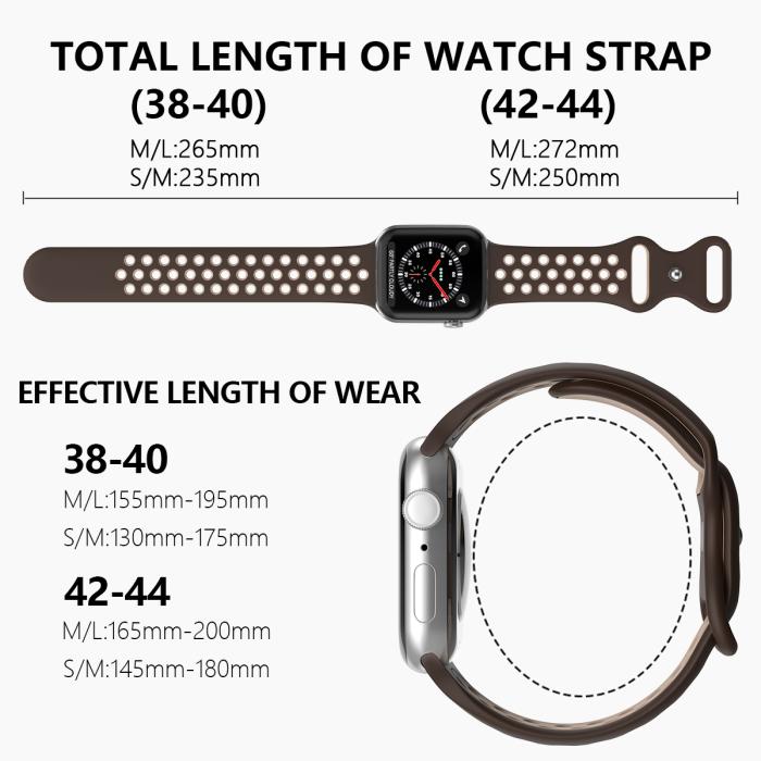 Bild 4, ColorPop Sportarmband Dual-Color Apple Watch 42/41/40/38 mm (M/L) Brun - Teknikhallen.se