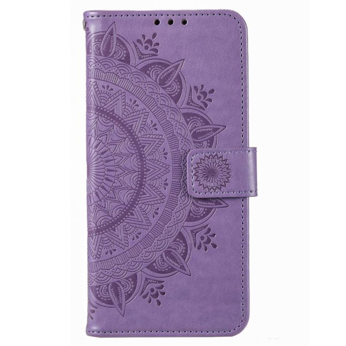 Bild 4,  Motorola Moto E22i Fodral Mandala Läder Lila - Teknikhallen.se
