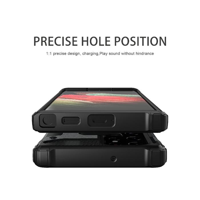 Bild 6,  Samsung Galaxy S23 Ultra Skal Shockproof Hybrid Armor Svart - Teknikhallen.se