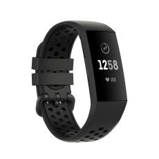  Fitbit Charge 4/3 Silikon Tr&auml;ningsarmband Svart - Teknikhallen.se