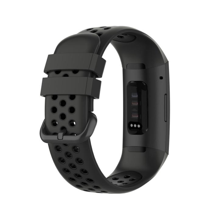 Bild 2,  Fitbit Charge 4/3 Silikon Träningsarmband Svart - Teknikhallen.se