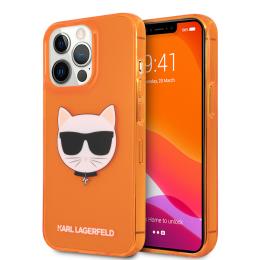 Karl Lagerfeld Karl Lagerfeld iPhone 13 Pro Max Skal TPU Choupette Fluorescent Orange - Teknikhallen.se